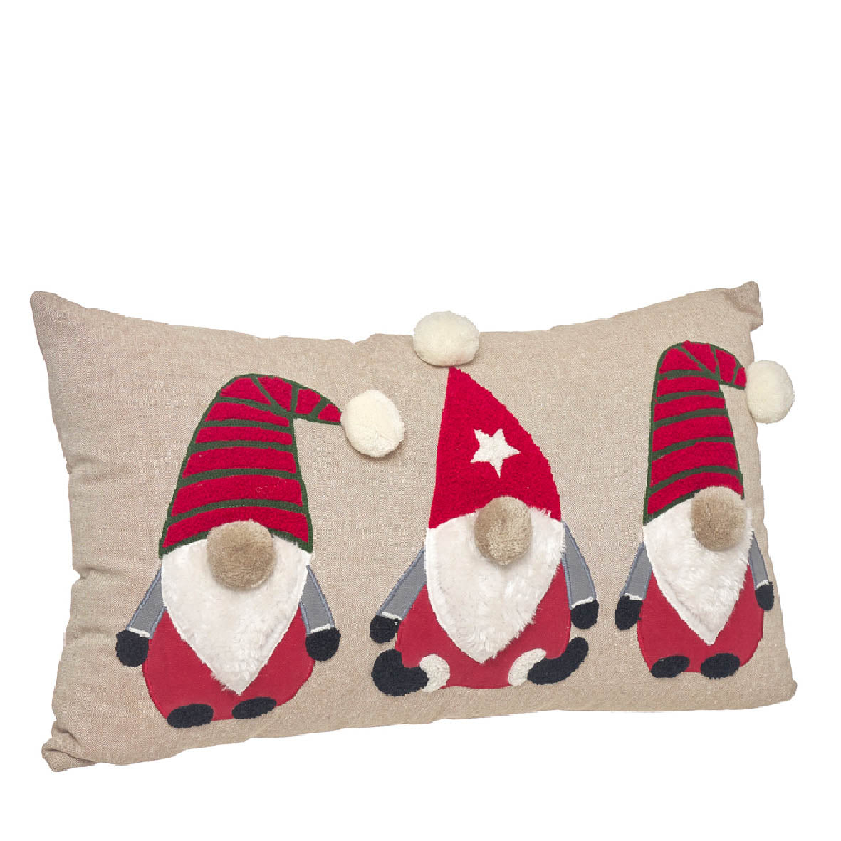 Cojín Navideño Gnomos +relleno 50x30cm
