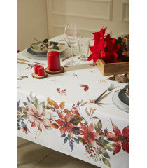 Mantel antimanchas Poinsetia 150x200cm