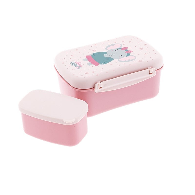 Táper infantil hermético con placa reftigerante y cajita Pink Elefant