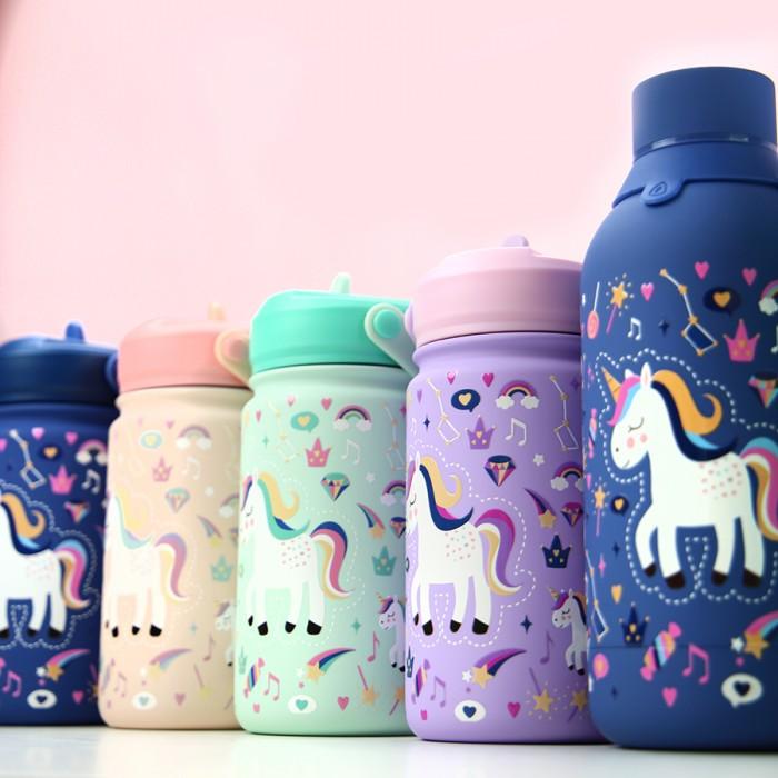 Botella térmica infantil con Adaptador Lilac Unicorn 330ml