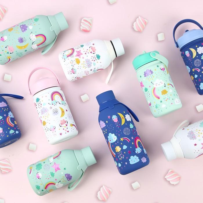 Botella térmica infantil con Adaptador Mint Cloudy Sky 330ml
