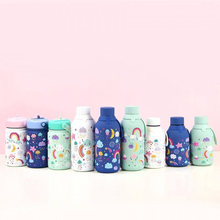 Botella térmica infantil con Adaptador Mint Cloudy Sky 330ml