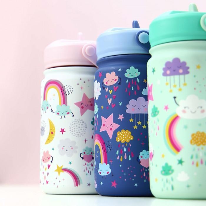 Botella térmica infantil con Adaptador Mint Cloudy Sky 330ml